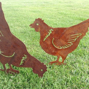 Rusty Metal Chicken & Easter Chicks / Easter Gift / Easter Chicken Garden Decor / Chicken gift / Metal Chicken/ Metal Garden Ornament image 3