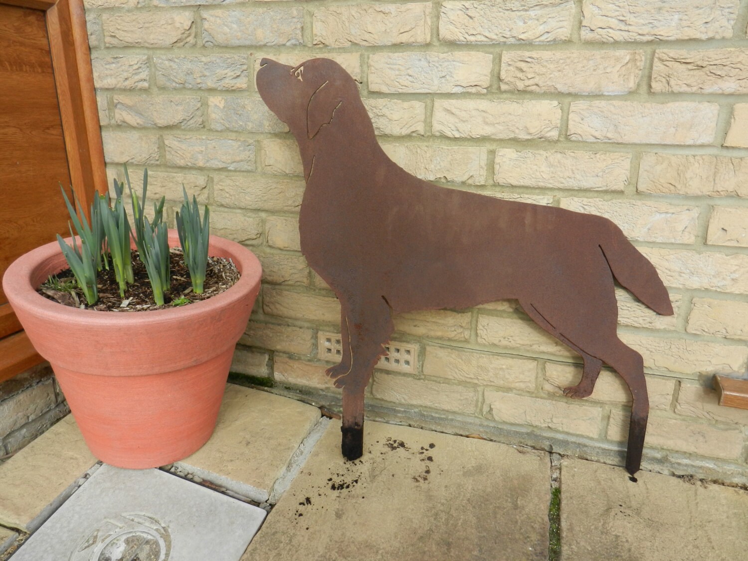 Rusty Labrador Garden Decor / Rusty Metal Garden Art / - Etsy