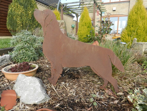 Rusty Labrador Garden Decor Metal Art - Chocolate Lab Garden Ornament Rusty Labrador Garden Decor Metal Art - Chocolate Lab Garden Ornament