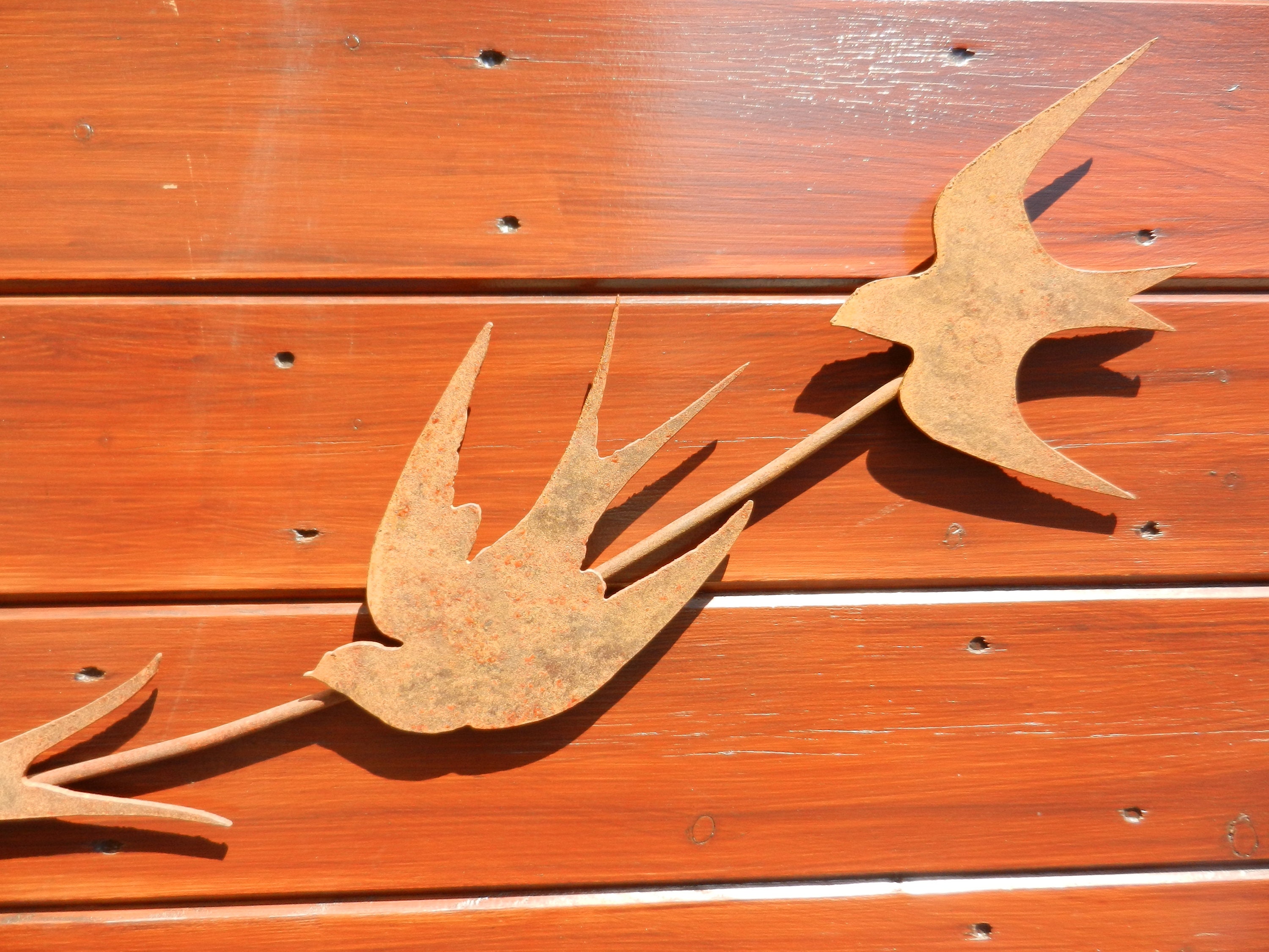 Swallow Wall Art / Rusty Metal Swallows Sculpture / Flock of Etsy UK