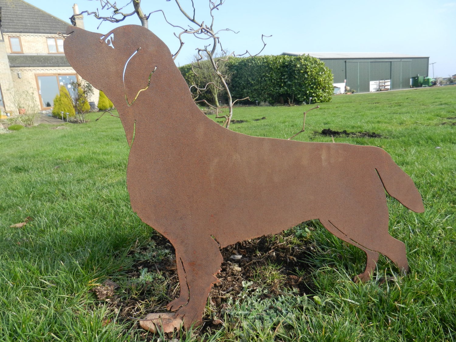 Rusty Labrador Garden Decor / Rusty Metal Garden Art / - Etsy