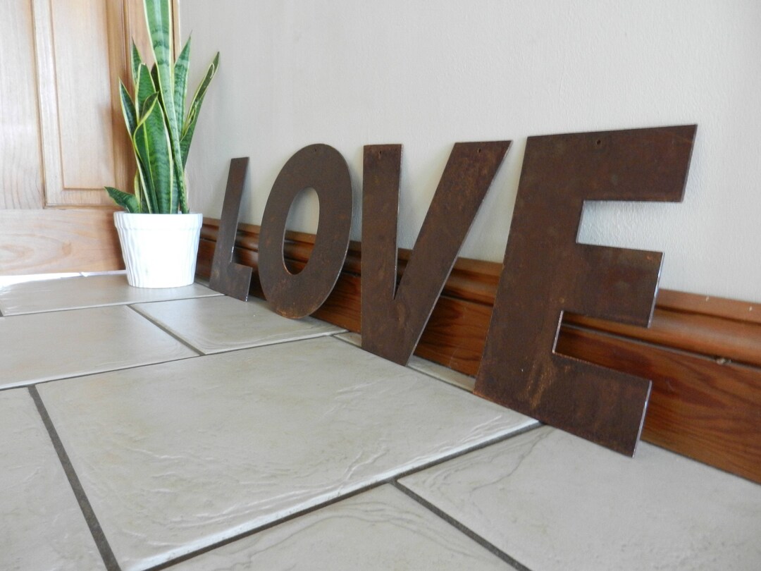 LOVE Sign / Metal Letters / Love Gift / Industrial Chic / Love Garden ...