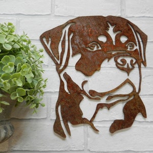 Rottweiler Gift / Dog Garden Art / Rusty Metal Dog Garden Decoration / Rottweiler Dog Lover Gift / Dog Pet Memorial Wall Hanging Art