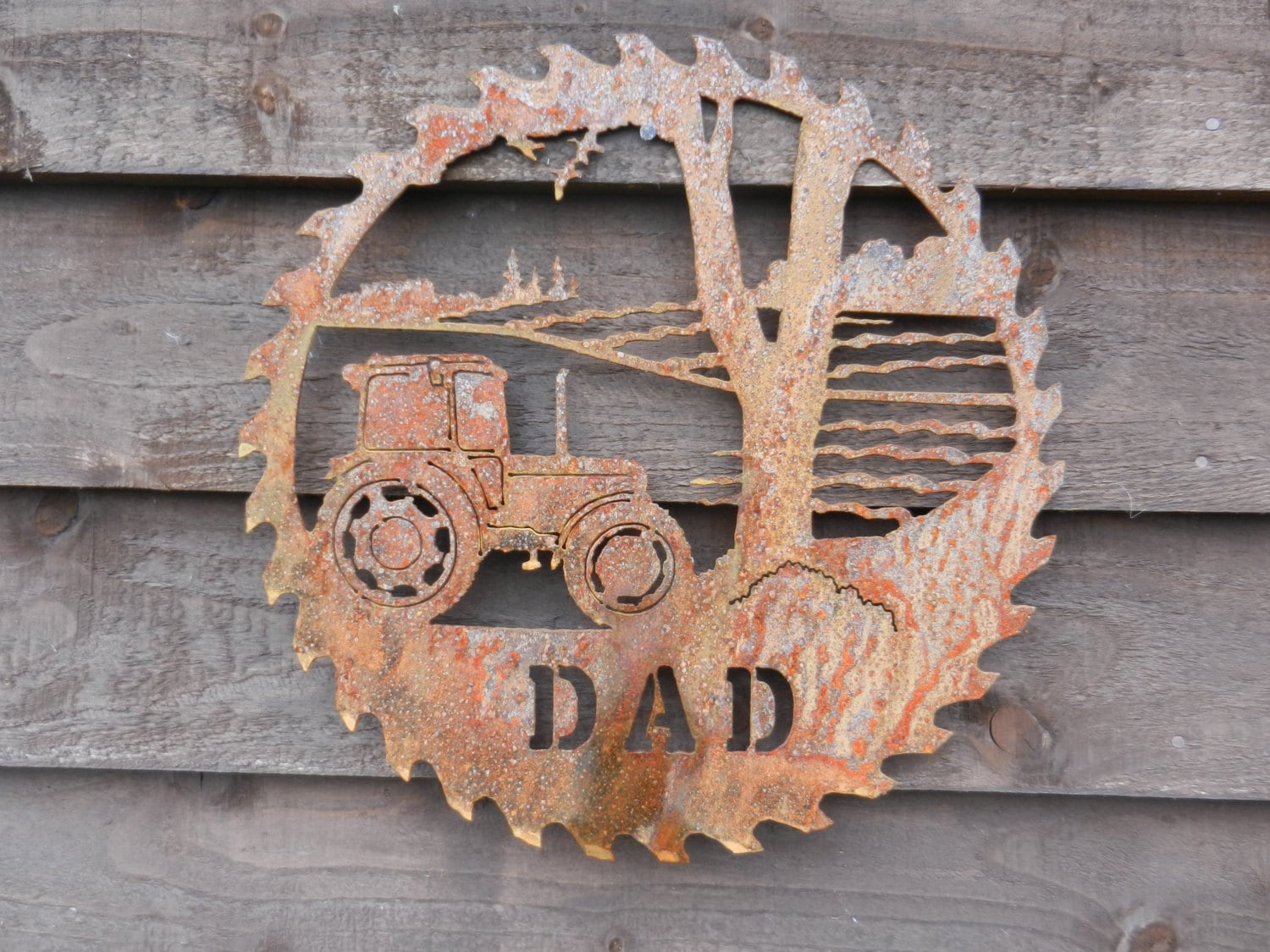 Dad Tractor Gift / Rusty Metal Tractor Wall Decor / Dad Farming Gift ...