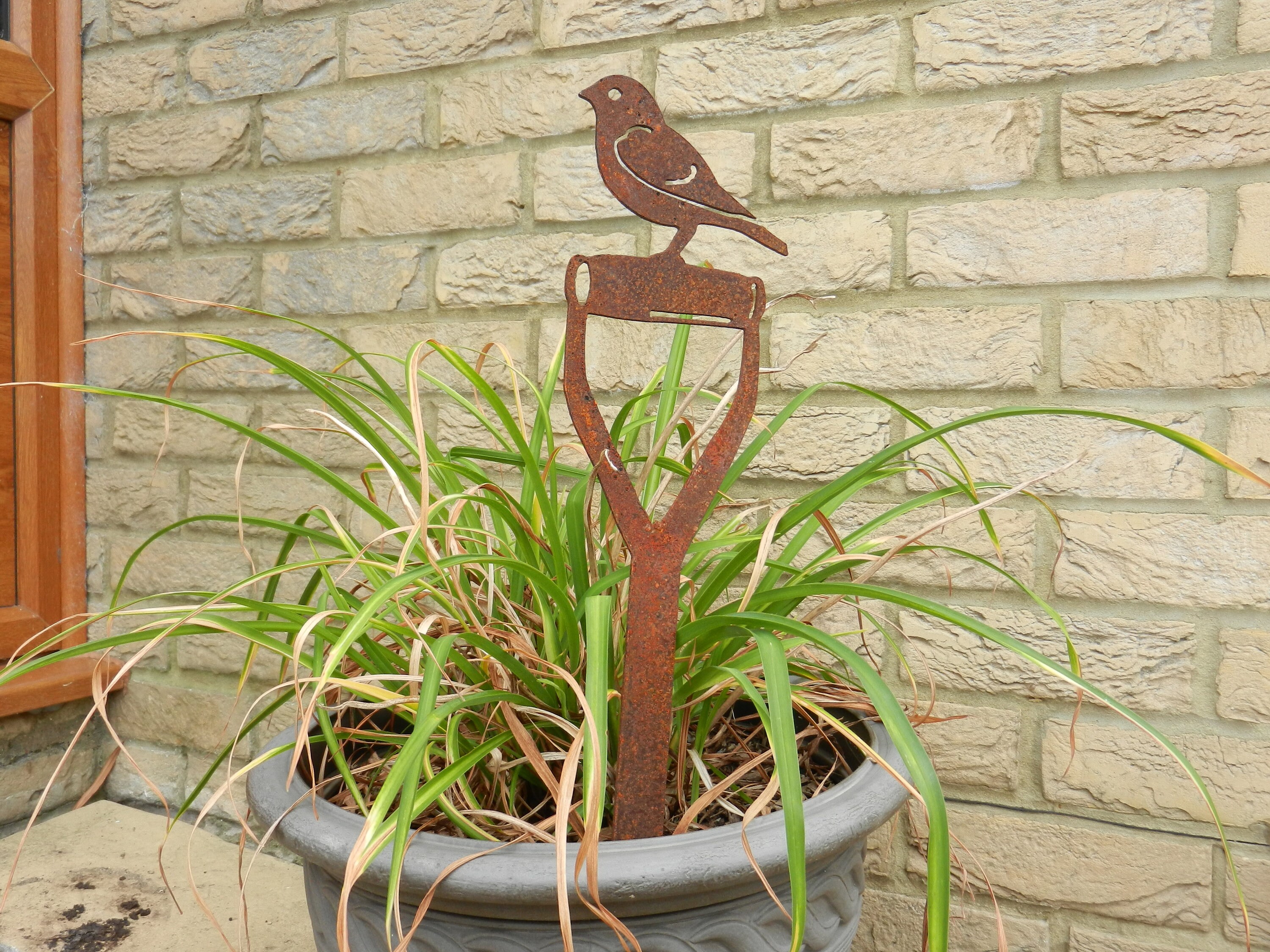 Rustic Robin on Fork Handle / Rusty Robin Garden Art / Rusty Etsy UK