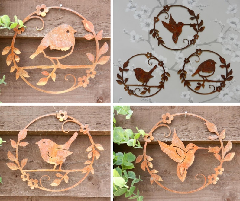 Wren Garden Decor / Rusty Bird Garden Gift / Wren Bird Lover Etsy UK