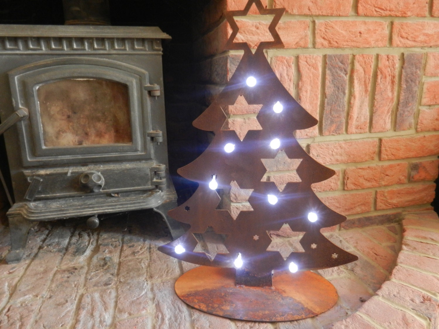 Rustic Christmas Tree / Rusty Metal Christmas Tree / Christmas Etsy