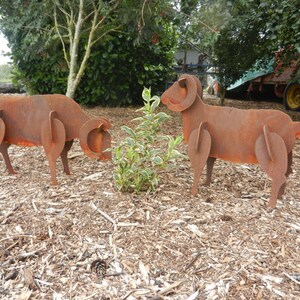 Rusty Metal Sheep Garden Decor / Sheep Gift Sculpture / Sheep Garden ...