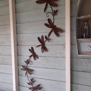 Dragonfly Wall Art / Rusty Metal Dragonfly Sculpture / Dragonfly Wall Decor / Rusty Metal Dragonfly Garden Decor a unique garden gift image 9