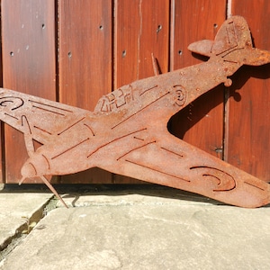 RAF Hurricane Wall Art / Rusty Metal WW2 Hawker Hurricane Plane / World War Aircraft / Rusty Metal Garden Decoration  / Hurricane Aircraft