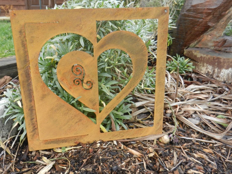 Rustic Heart Wall Decor / Metal Heart Wall Plaque Gift / Heart Etsy