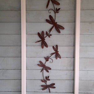 Dragonfly Wall Art / Rusty Metal Dragonfly Sculpture / Dragonfly Wall Decor / Rusty Metal Dragonfly Garden Decor a unique garden gift image 2