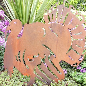 Thanksgiving Turkey Decor / Rusty Metal Turkey Gift / Metal Garden Art / Rusty Metal Garden Decor / Turkey Ornament
