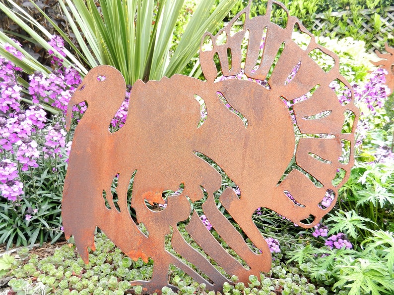 Thanksgiving Turkey Decor / Rusty Metal Turkey Gift / Metal Etsy