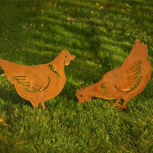 Rusty Hen / Chicken Garden Decor / Chicken gift / Metal Hen Gift / Metal Garden Ornament / Rusty Metal Chicken / Rusty Garden Decor / Hens image 1