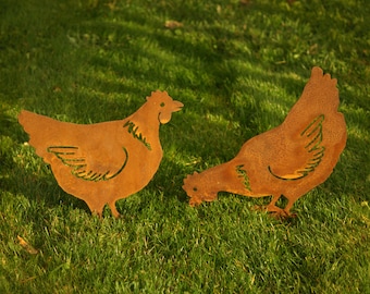 Rusty Hen / Chicken Garden Decor / Chicken gift / Metal Hen Gift / Metal Garden Ornament / Rusty Metal Chicken / Rusty Garden Decor / Hens