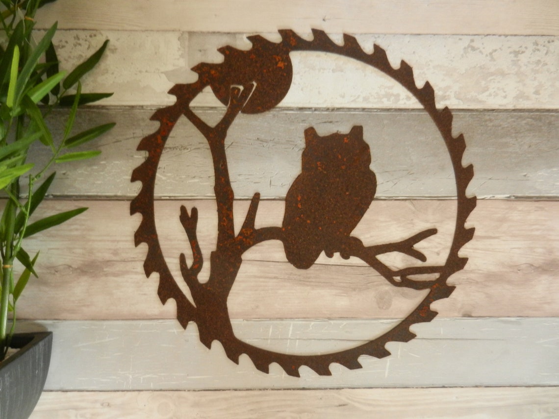 Owl Garden Wall Art / Rusty Metal Owl Garden Decoration / Owl Etsy UK