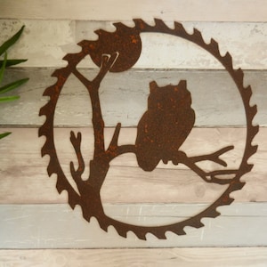 Owl Garden Wall Art / Rusty Metal Owl Garden Decoration / Owl Gift / Rustic garden decor