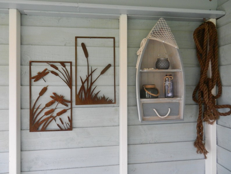 Bull Rush & Reeds Metal Wall Art / Dragonfly Wall Art / Pond Etsy