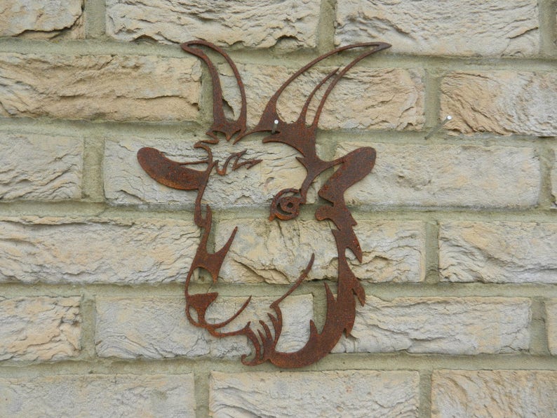 Décor de jardin chèvre / Rusty Metal Art chèvre / chèvre Etsy France