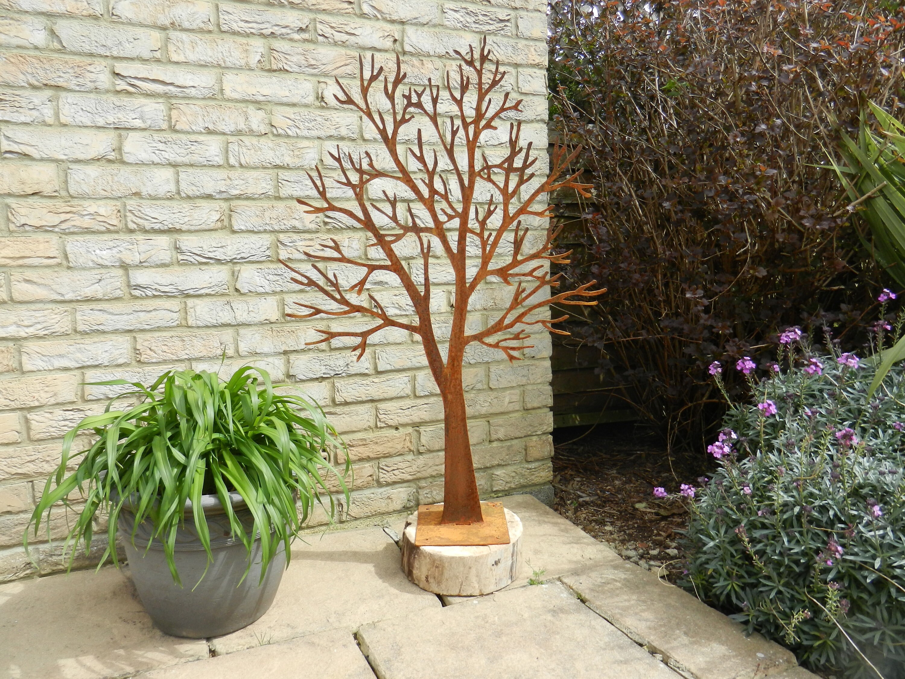 Winter Tree Garden Sculpture / Tree Garden Art / Rusty Tree Etsy