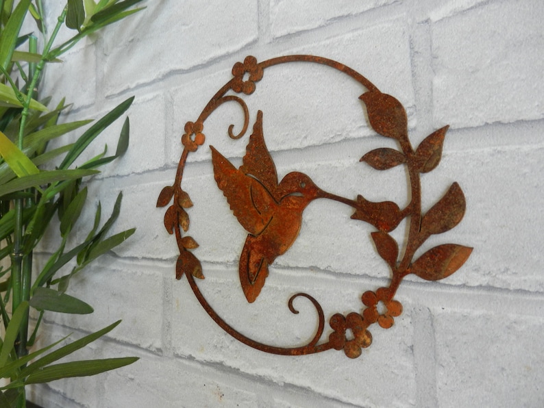 Hummingbird Garden Decor / Rusty Bird Wall Art / Hummingbird Etsy UK