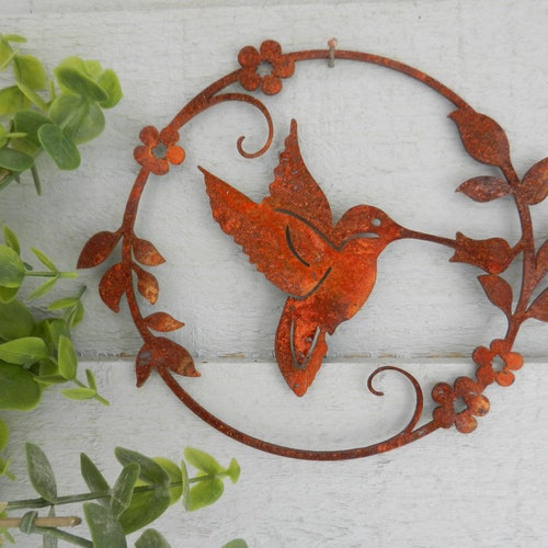 Hummingbird Garden Decor / Rusty Bird Wall Art / Hummingbird Etsy UK