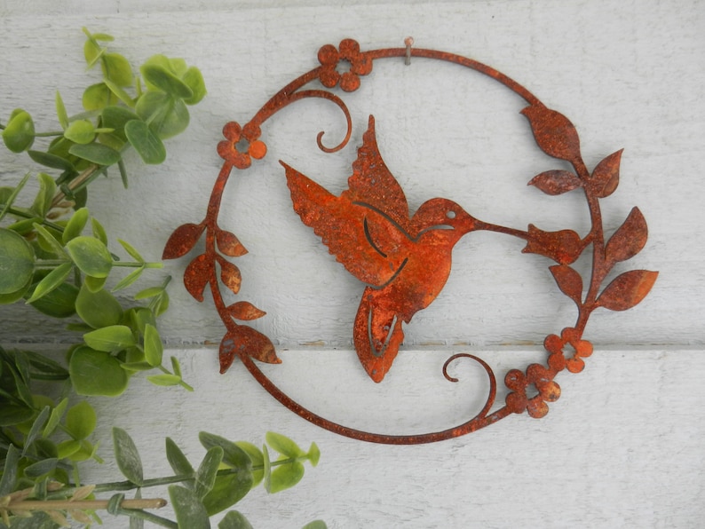 Hummingbird Garden Decor / Rusty Bird Wall Art / Hummingbird Etsy UK