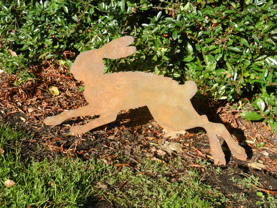 Running Hare Garden Decor / Rusty Metal Hare Garden Art / Hare Etsy UK