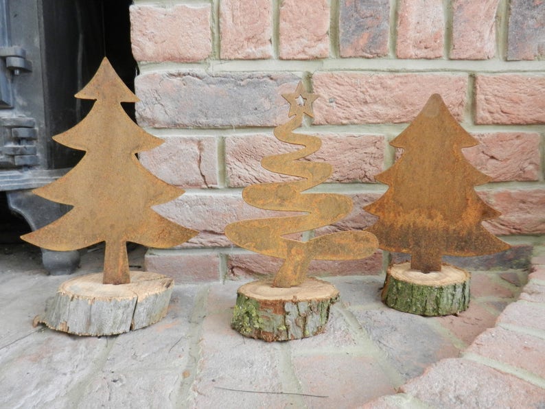 Rustic Christmas Tree Ornament / Rusty Metal Christmas Tree / Etsy