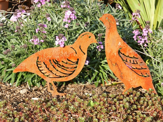 Partridge Brace Metal Garden Ornament Gift Rusty - Metal Garden Ornament Uk Partridge Brace Metal Garden Ornament Gift Rusty - Metal Garden Ornament Uk