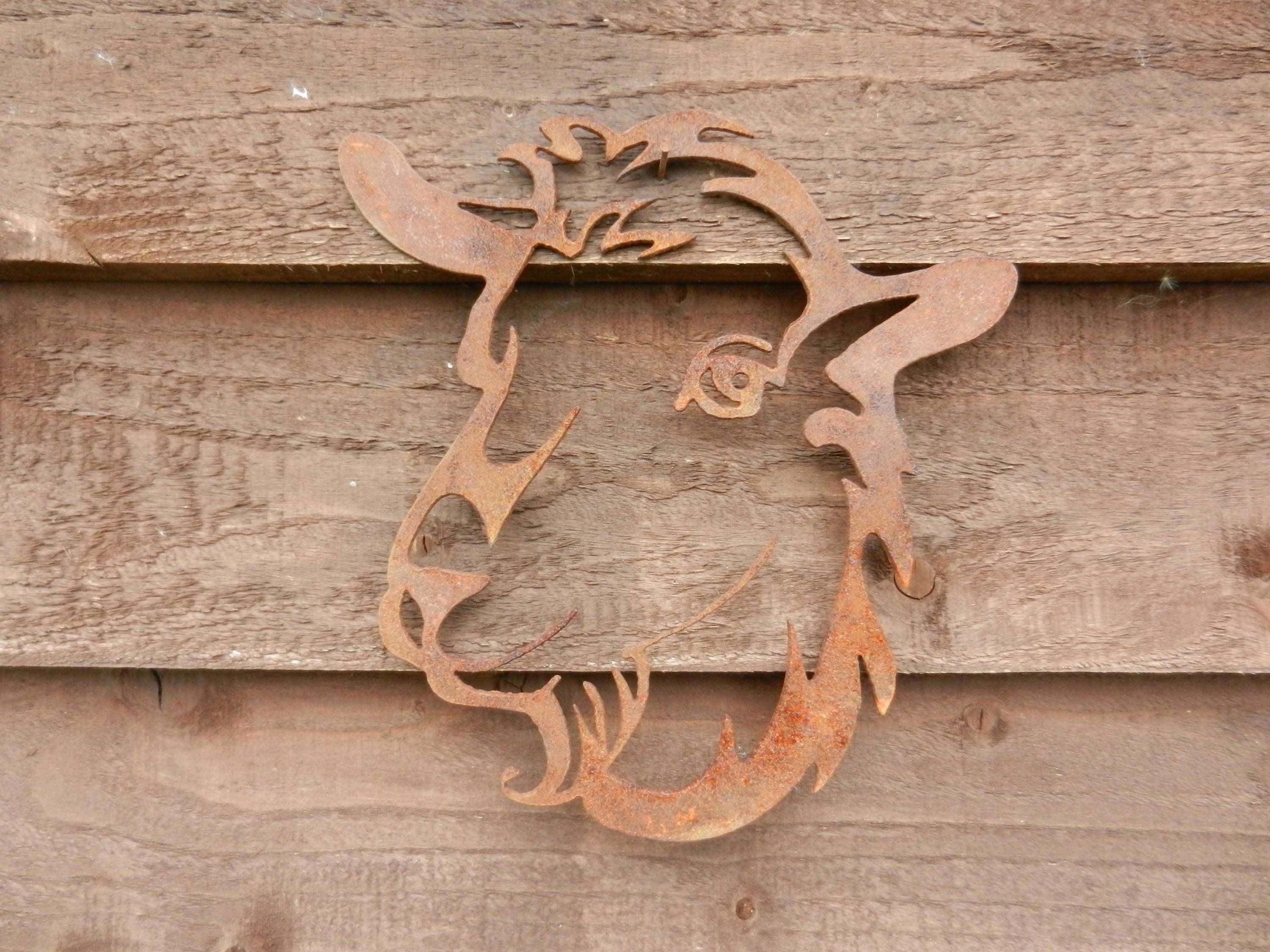 Goat Garden Decor / Rusty Metal Goat Art / Goat Garden Wall Etsy UK