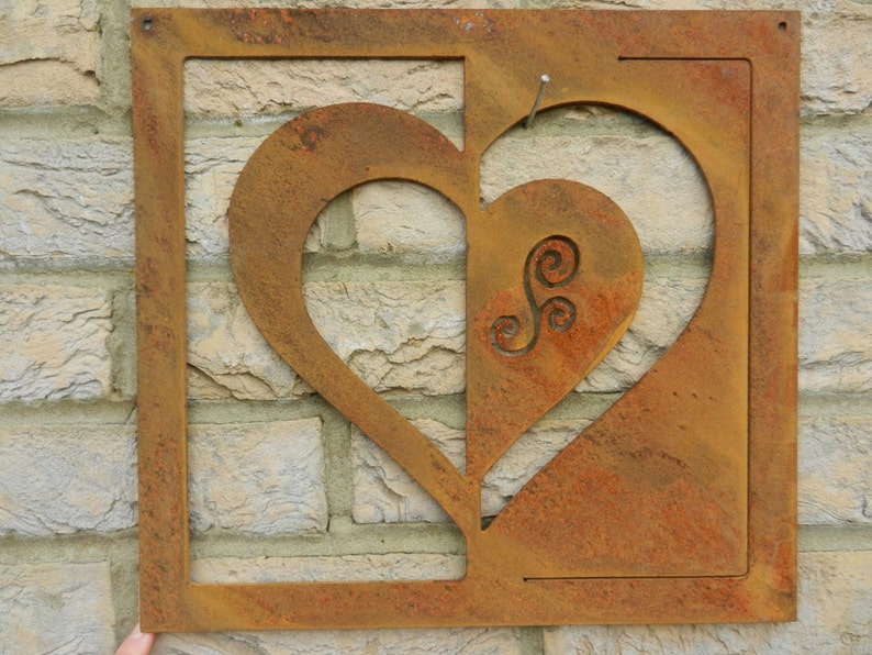 Rustic Heart Wall Decor / Metal Heart Wall Plaque Gift / Heart Etsy