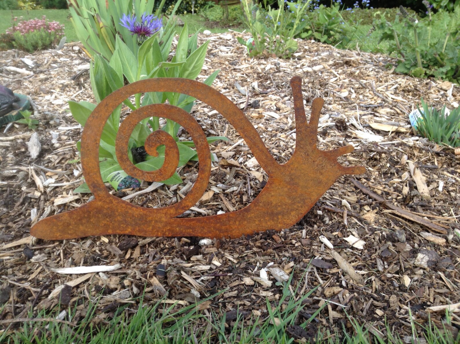 Rusty snail garden decor  snail garden stake gift for  etsy Rusty snail garden decor  snail garden stake gift for  etsy