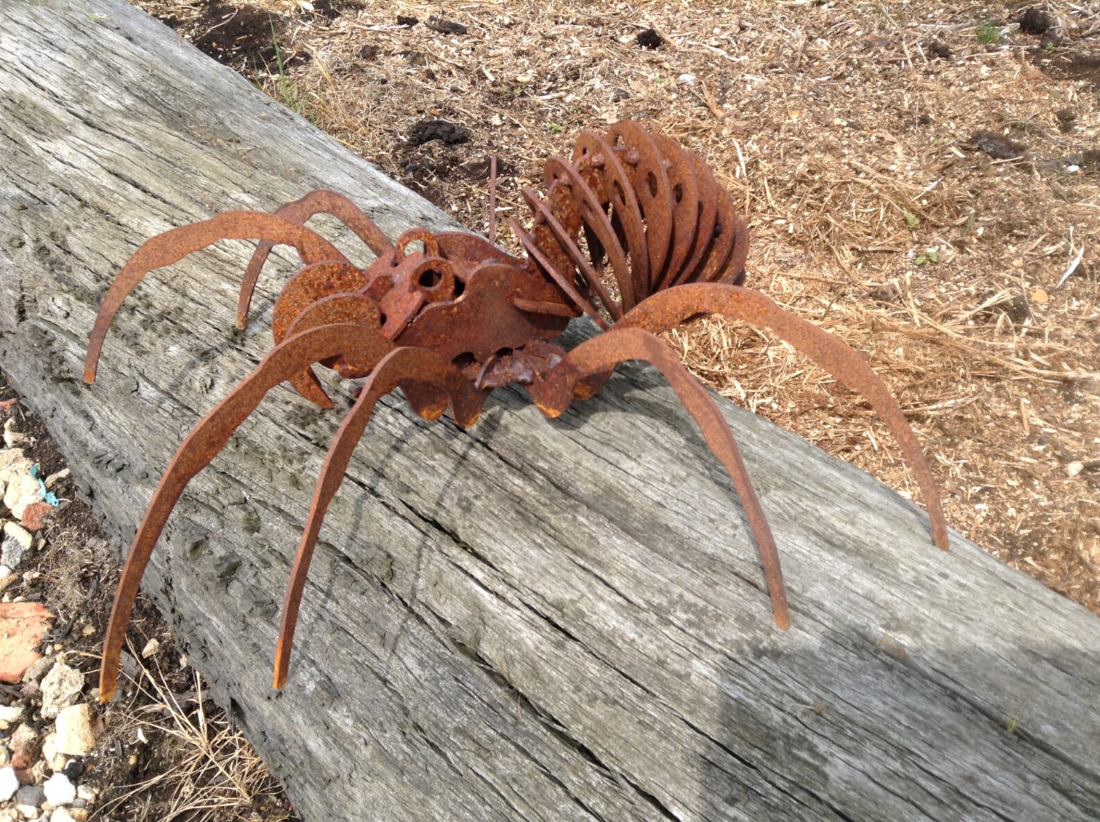 Rusty Metal Spider Garden Sculpture / 3D Metal Spider gift / Etsy