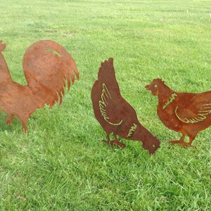 Rusty Hen / Chicken Garden Decor / Chicken gift / Metal Hen Gift / Metal Garden Ornament / Rusty Metal Chicken / Rusty Garden Decor / Hens image 4