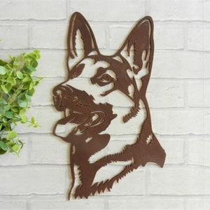 German Shepherd Gift / Dog Garden Art / Rusty Metal Dog Garden Decoration / Dog Lover Gift / Dog Garden Wall Hanger /Pet Memorial/Police Dog