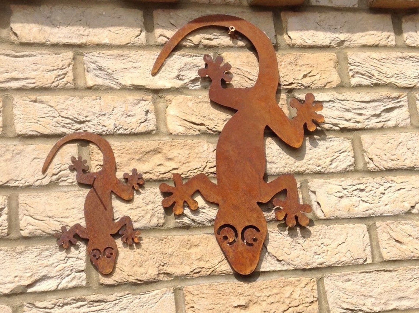Rusty Metal Gecko Wall Decor / Gecko Garden Wall Sculpture / Etsy