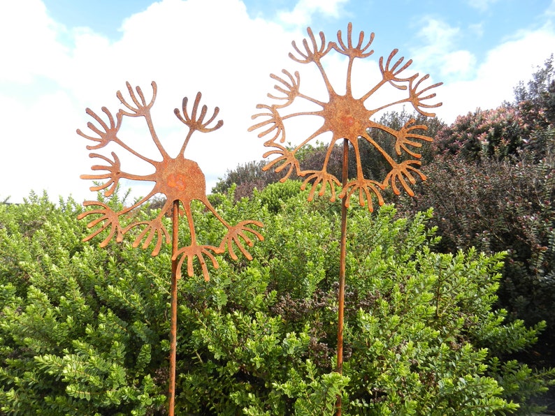 Rusty Metal Dandelion Sculpture / Metal Garden Decor / Metal Etsy UK