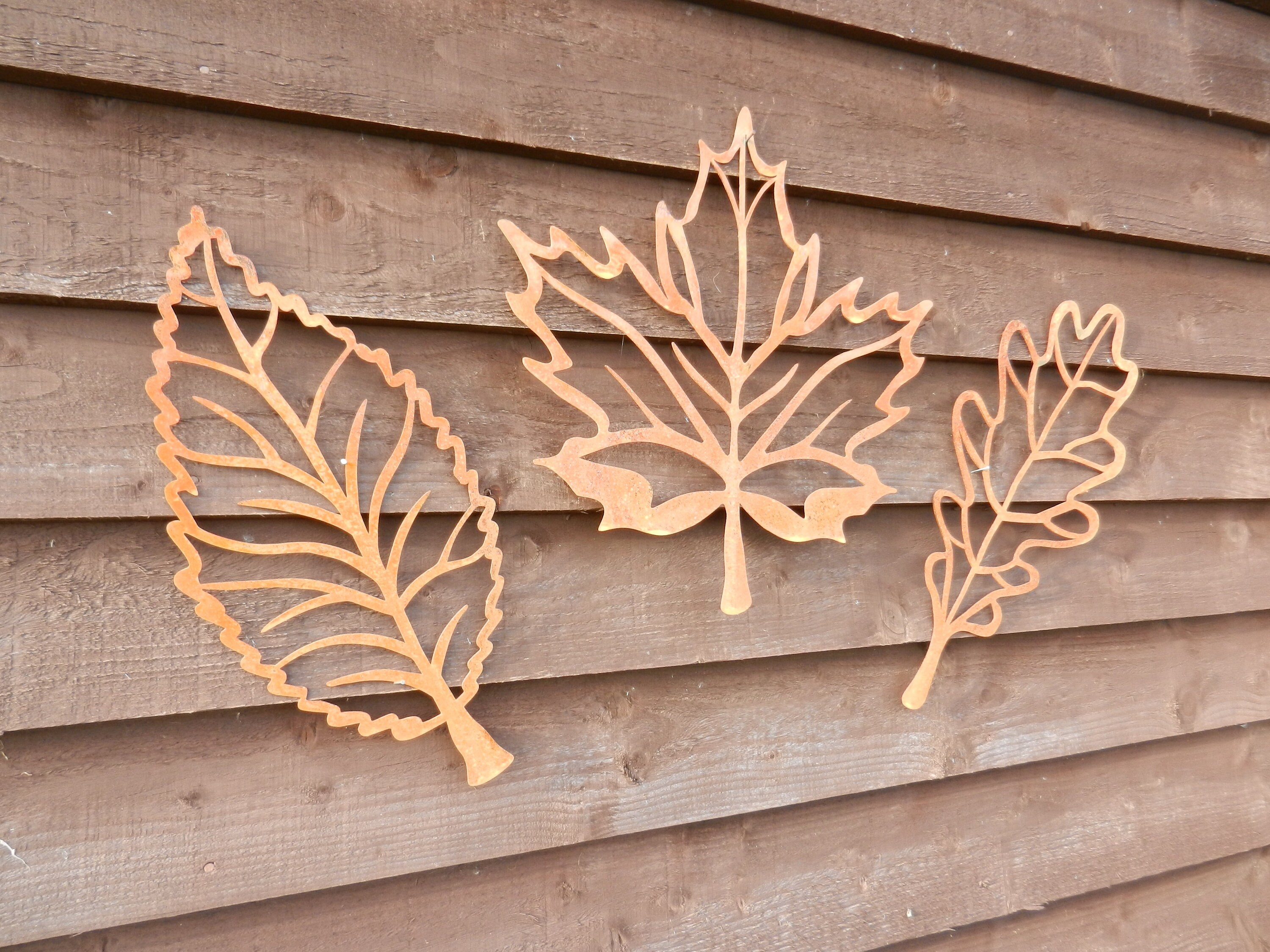 Large Rusty Metal Leaf Wall Art / Metal Wall Decor / Autumn Etsy UK