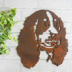 Springer Spaniel Gift / Springer Spaniel Metal Dog Decor / Rusty Metal Dog Garden Wall Decor an unusual Dog Gift