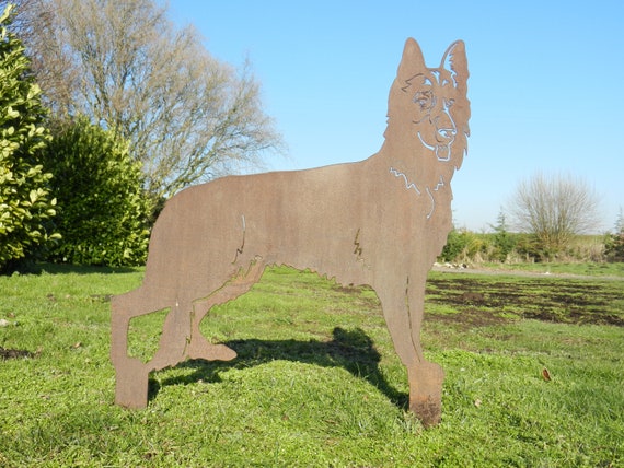 German Shepherd Dog Garden Decor Rusty Metal - Collie Sheepdog Rusty Metal Dog Garden Art German Shepherd Dog Garden Decor Rusty Metal - Collie Sheepdog Rusty Metal Dog Garden Art