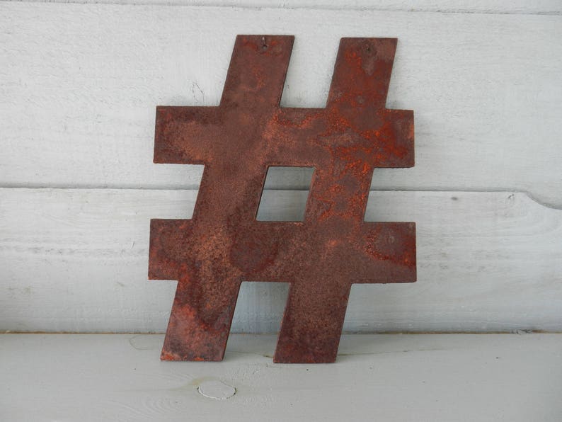 Rustic Hashtag Garden Sign / Rusty Metal Letters Home Decor Etsy