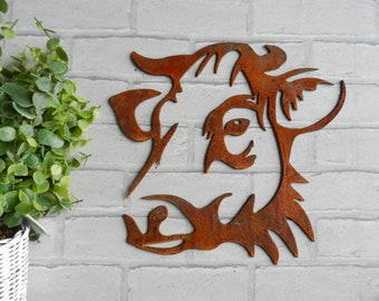 Cow Garden Decor / Cow Gift / Rusty Metal Cow Art / Garden Decoration / Cow Wall Decor / Metal Cow / Garden Wall Decoration / Cow Head Gift