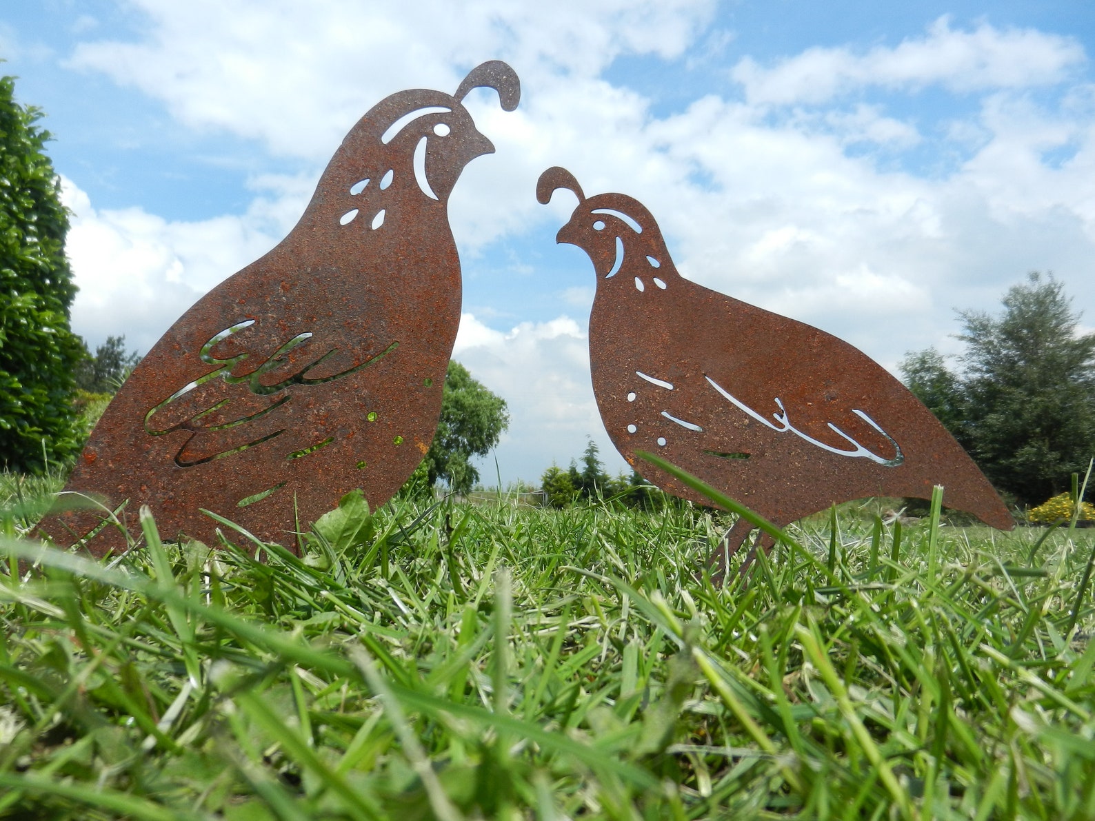 Quail Metal Garden Ornament / Quail Gift / Rusty Metal Quail Etsy