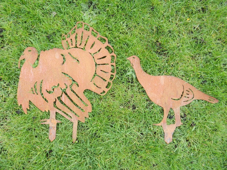 Thanksgiving Turkey Decor / Rusty Metal Turkey Gift / Metal Etsy