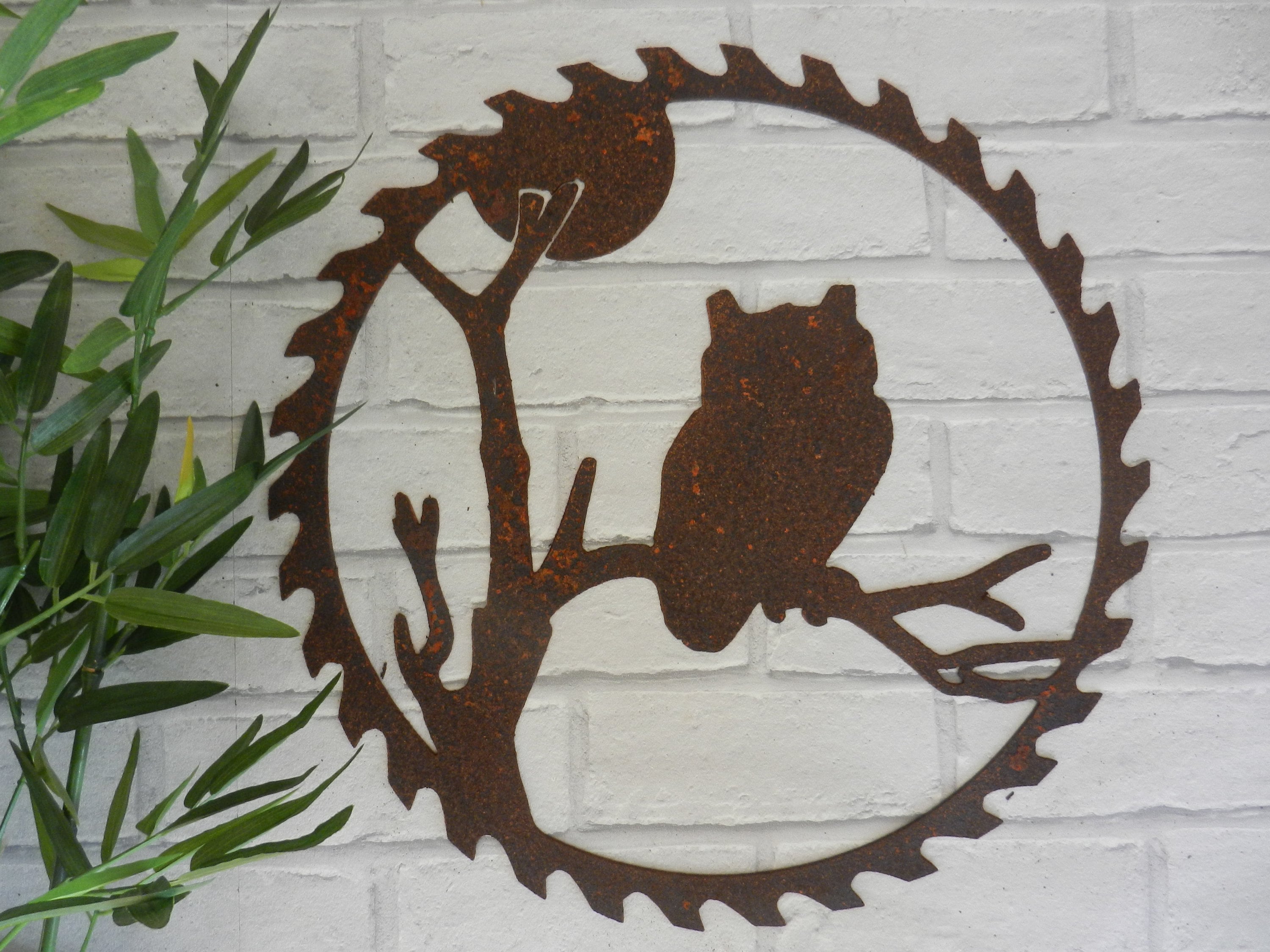 Owl Garden Wall Art / Rusty Metal Owl Garden Decoration / Owl Etsy UK
