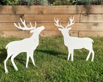 White Metal Christmas Reindeer / Santa's Reindeer / Christmas Reindeer / Christmas Garden Decoration / Xmas / Christmas Sleigh