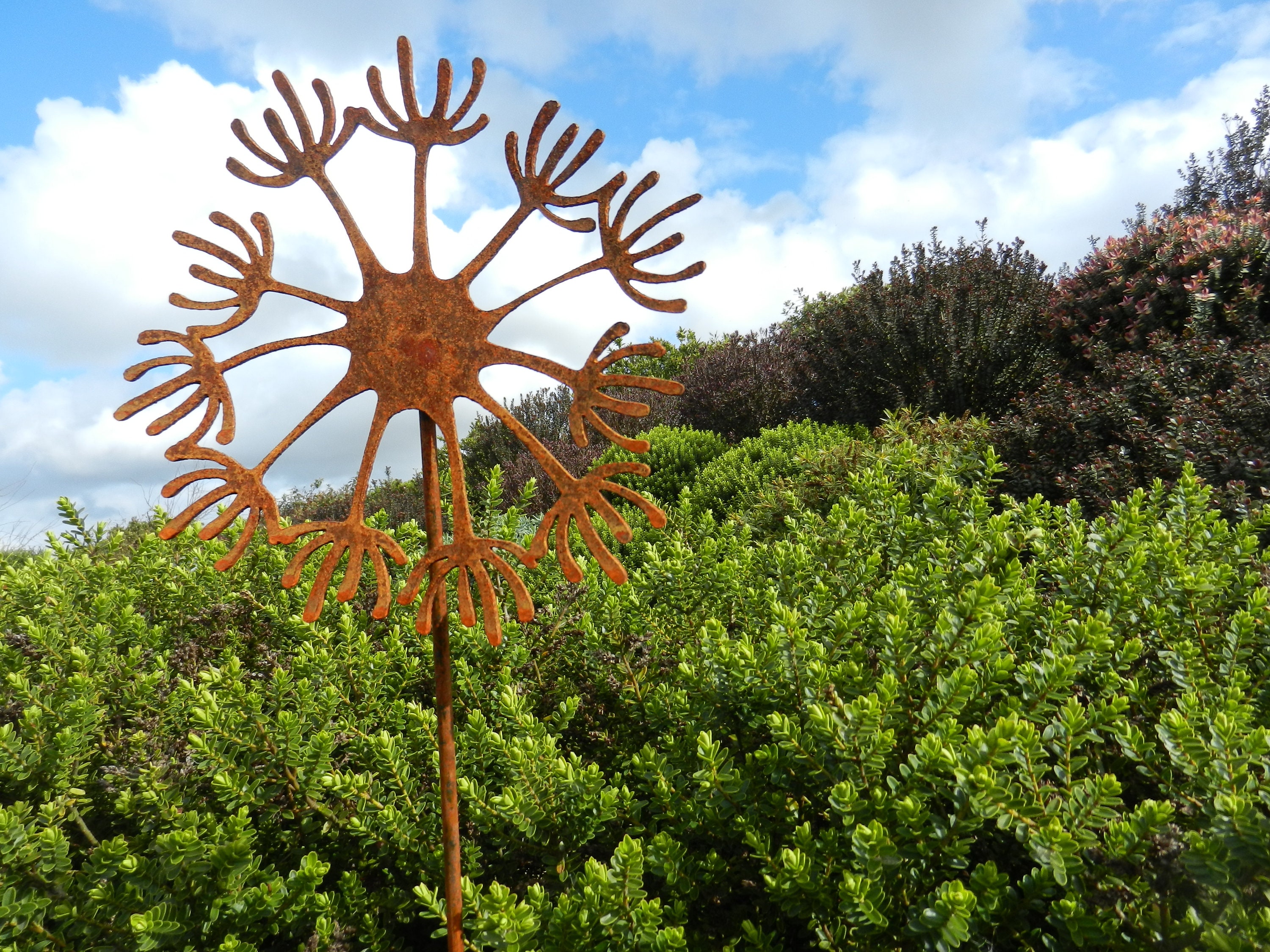 Rusty Metal Dandelion Sculpture / Metal Garden Decor / Metal Etsy UK