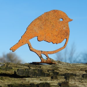 Rusty Bird Fence Topper Open Mouth Bird Laser Cut Steel Naturally Rusted